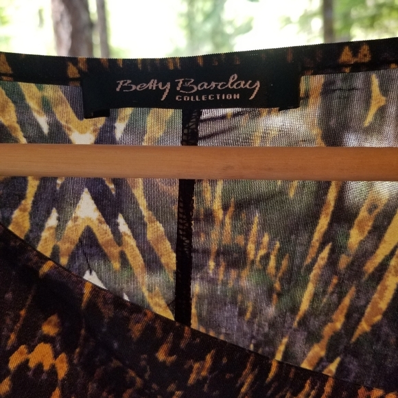 Asymmetrical Midi Dress Betty Barclay Collection Large Wild Pattern Brown Black - Picture 5 of 8